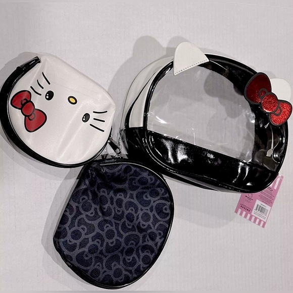 Hello Kitty 3 Piece Makeup Bag Set By Sanrio Brand New With Tags - Picture 3 of 9